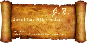 Jekelius Nikoletta névjegykártya